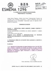 20161203 Enmienda 1296 EDAR Vora Riu