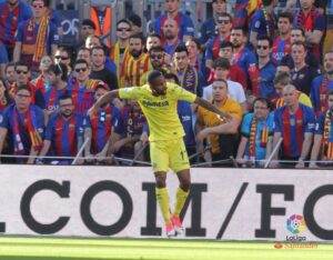 Cedric Bakambú llegó a empatar el marcador en el primer tiempo. FOTO: LALIGA