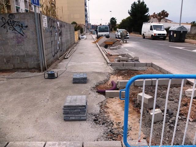 Obras de urbanización de aceras en las playas de Nules. 20/02/2015. AYUNTAMIENTO DE NULES