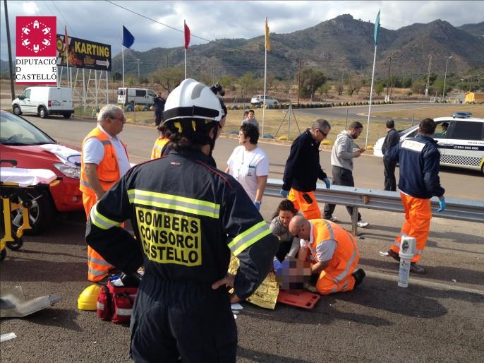 Acidente en la N-340 en Benicàssim.