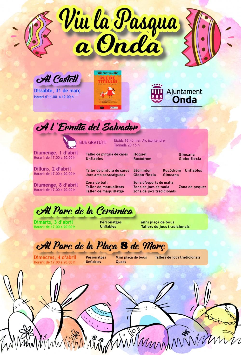 Actividades Pascua Onda 2018