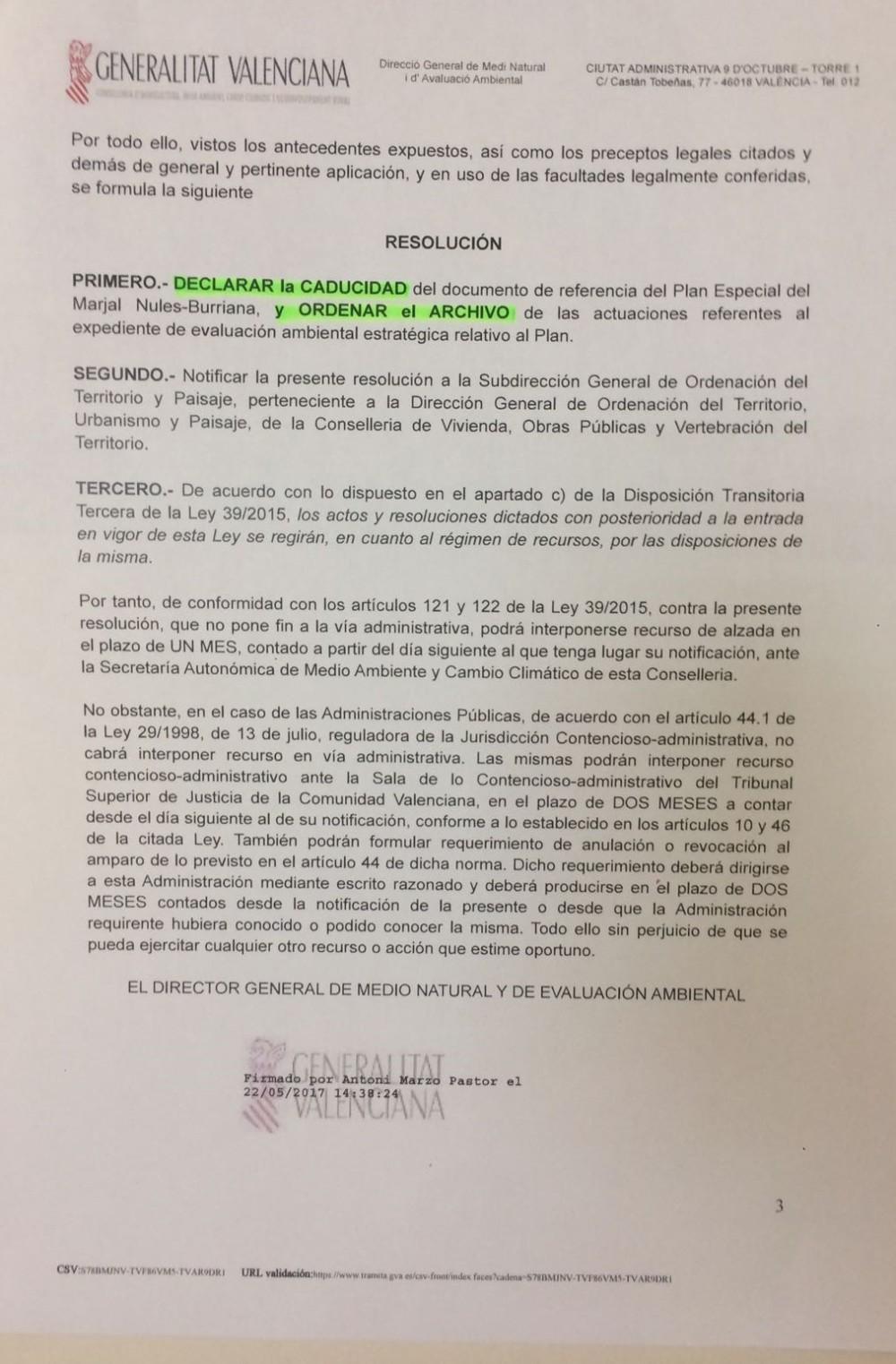 Caducidad y archivo Plan Especial Marjaleria (2)