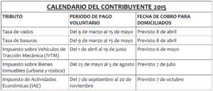 Calendario Contribuyente 2015