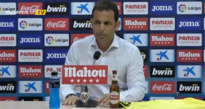 Javi Calleja, en la primera rueda de prensa como entrenador del primer equipo del Villarreal.
