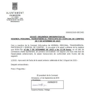 Convocatoria transparencia y participación