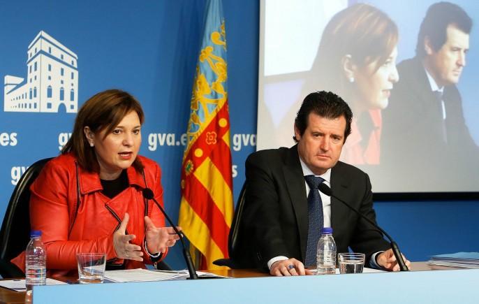 Rueda de prensa del vicepresident Ciscar y la consella Bonig  posterior al pleno del Consell. 04/04/2014. Foto: Calahorro.