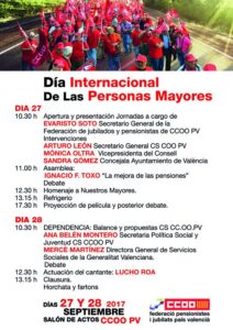 Cartel Jornadas Personas Mayores Pensionistas 2017