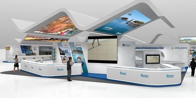 Maqueta del stand de la Comunitat en Fitur 2015.