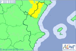 Previsión de AEMET para Castellón 08IX16