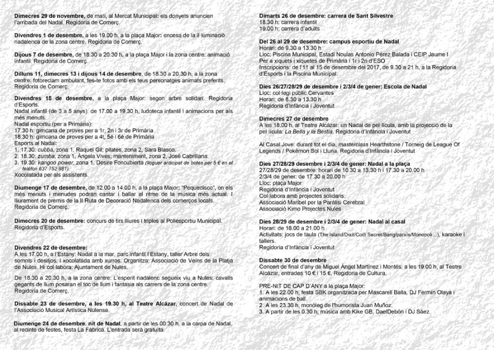 Programació Nadal a Nules 1