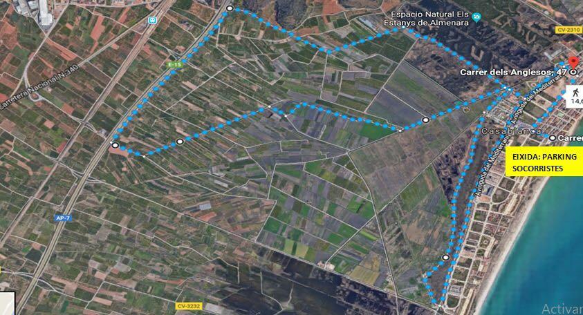 Almenara, Recorregut Eixida en Bici