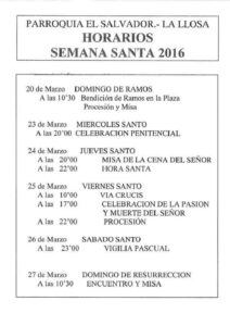 SETMANA SANTA LA LLOSA