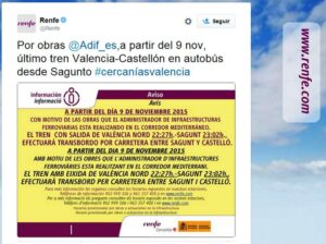 Twitter cercanías 9XI15