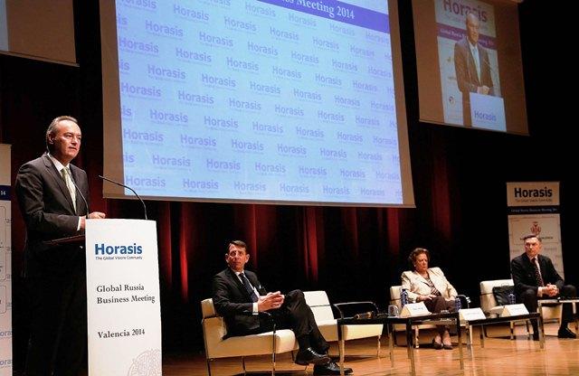 El President de la Generalitat, Alberto Fabra, preside el acto de inauguración oficial del encuentro “Global Russia Business Meeting”. 07/04/2014. Foto: Calahorro.