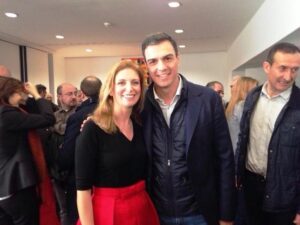 Amparo Marco con Pedro Sánchez.