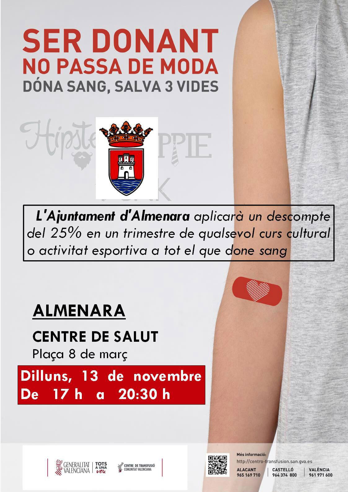 cartel donación sangre Almenara