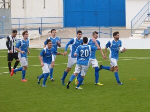 celebración del un gol del Burriana