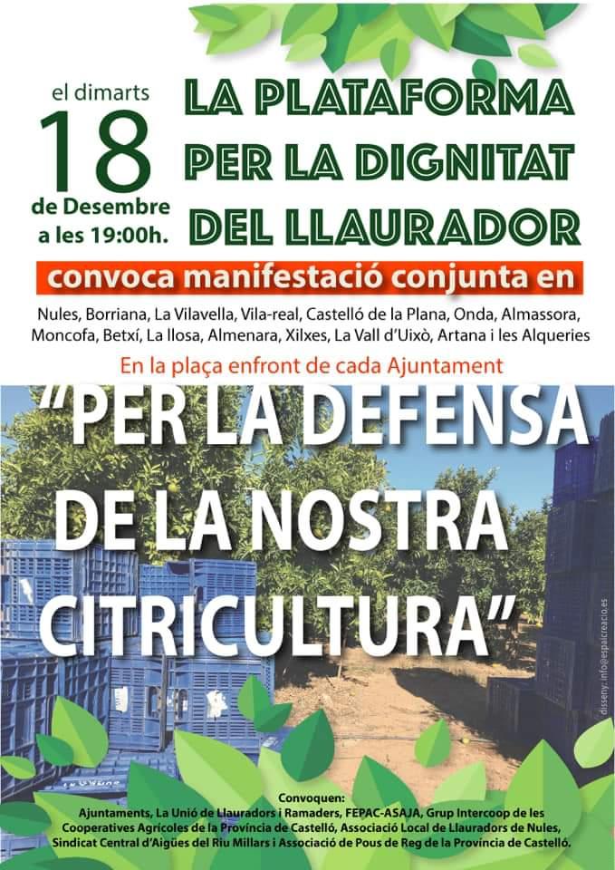 Cartel manifestación agricultores