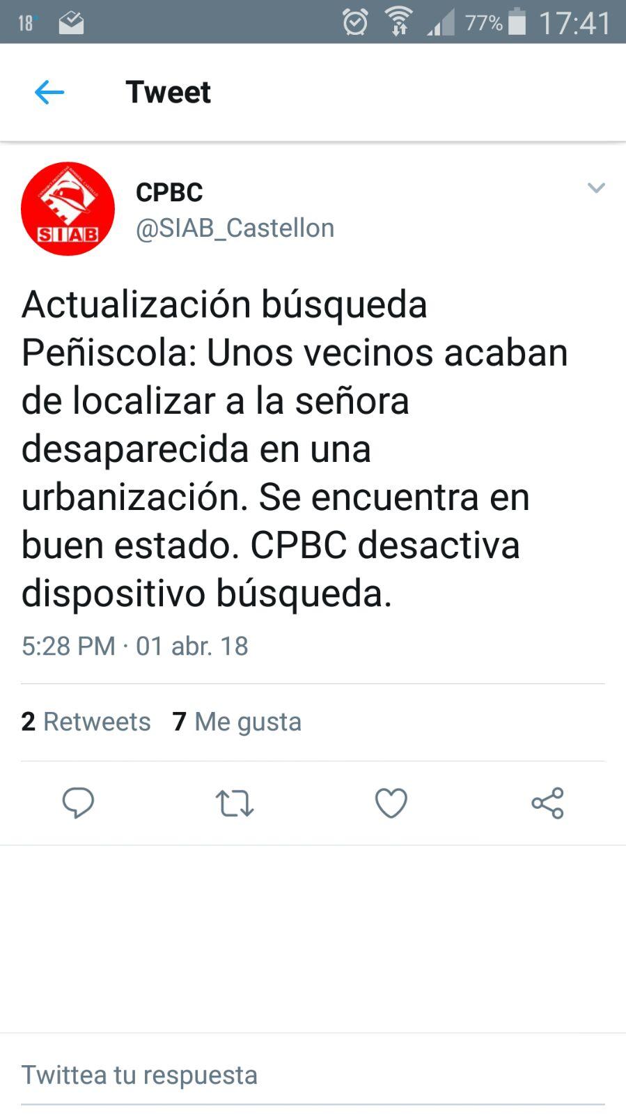 Encontrado mujer Peñíscola