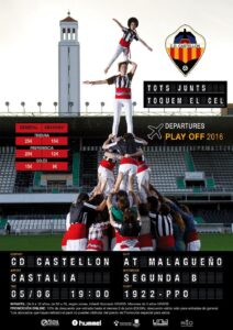 Cartel anunciador del partido contra el Atlético Malagueño.