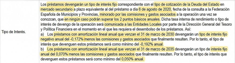 BOE 110820 interes prestamos entidades locales
