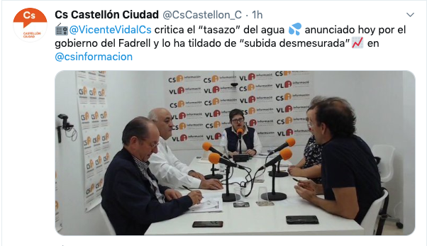 CS Tertulia Ximo Tirado tarifa agua 231019