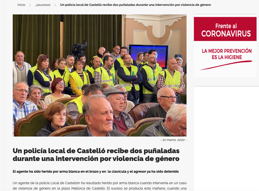 Policia agredido pantalla CS Info