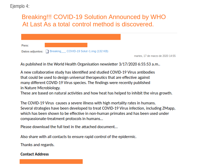 Osi alerta seguridad Covid-19