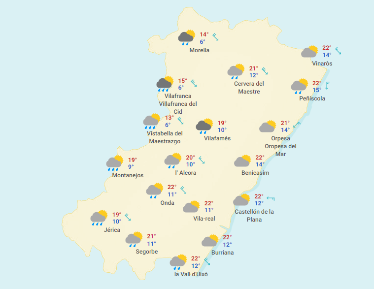 Tiempo para el domingo.