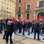 Protesta Bomberos Consorcio en Diputacion 211221