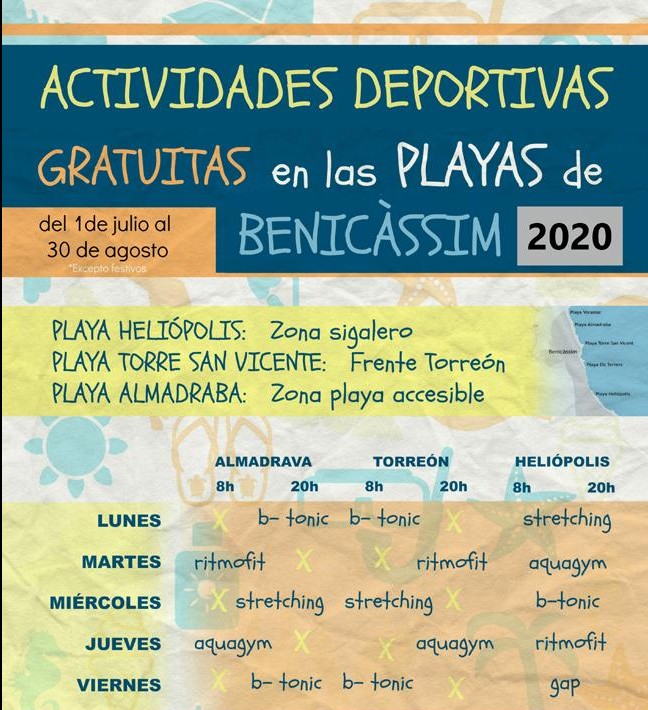 cartel actividades deportivas Benicàssim