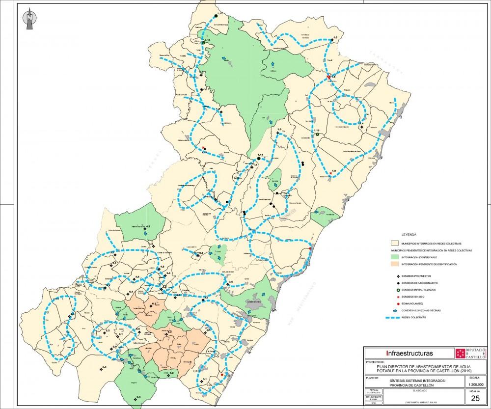 Diputación, mapa plan director agua potable