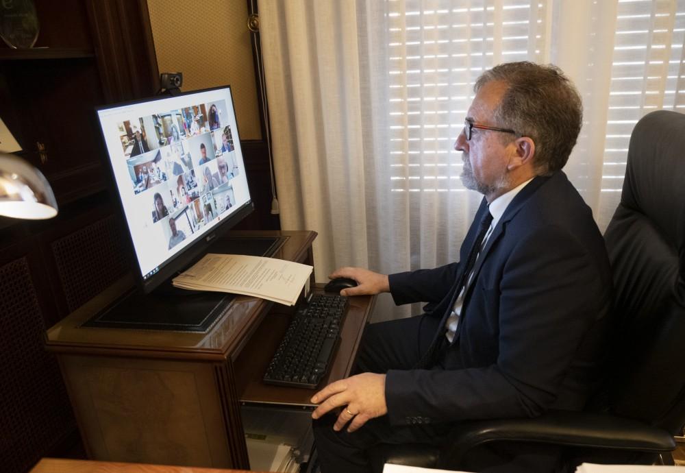 El presidente provincial, José Martí, durante la reunión