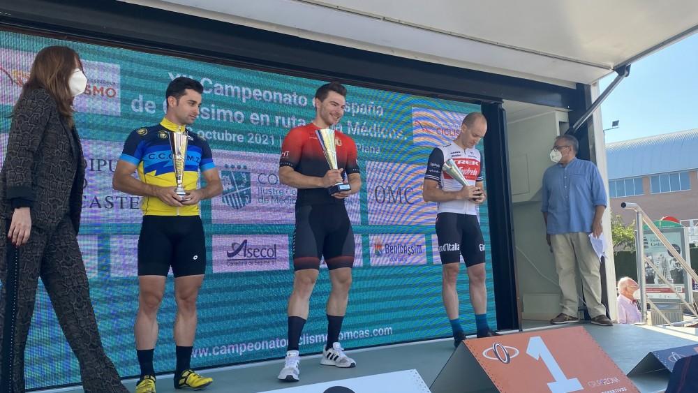 Podio del XII Campeonato de España de Ciclismo para Médicos, disputado en Castellón