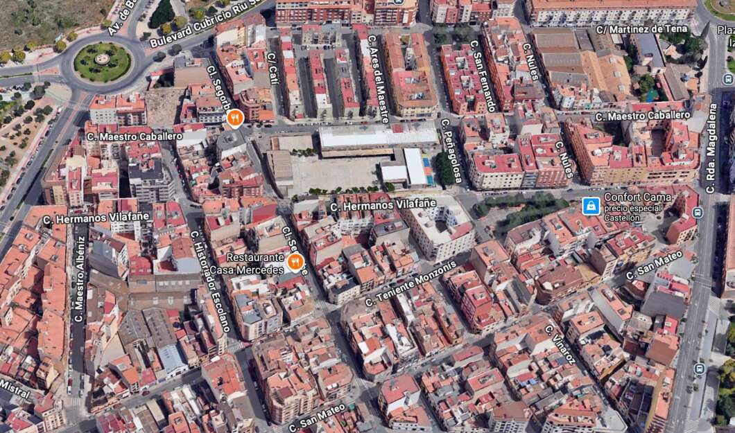Vista aérea Castellón calle Hermanos Vilafañe 2025
