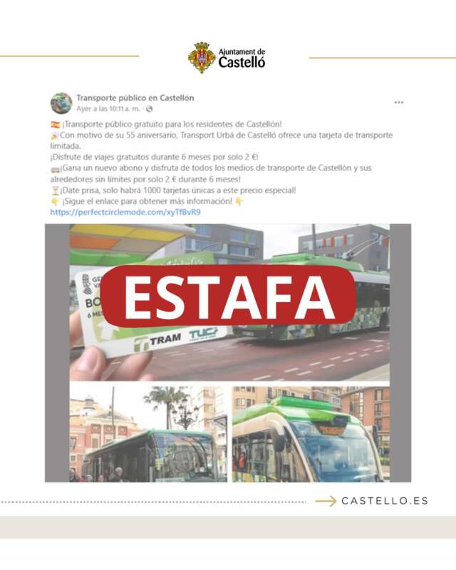 Estafa transporte público de Castelló.