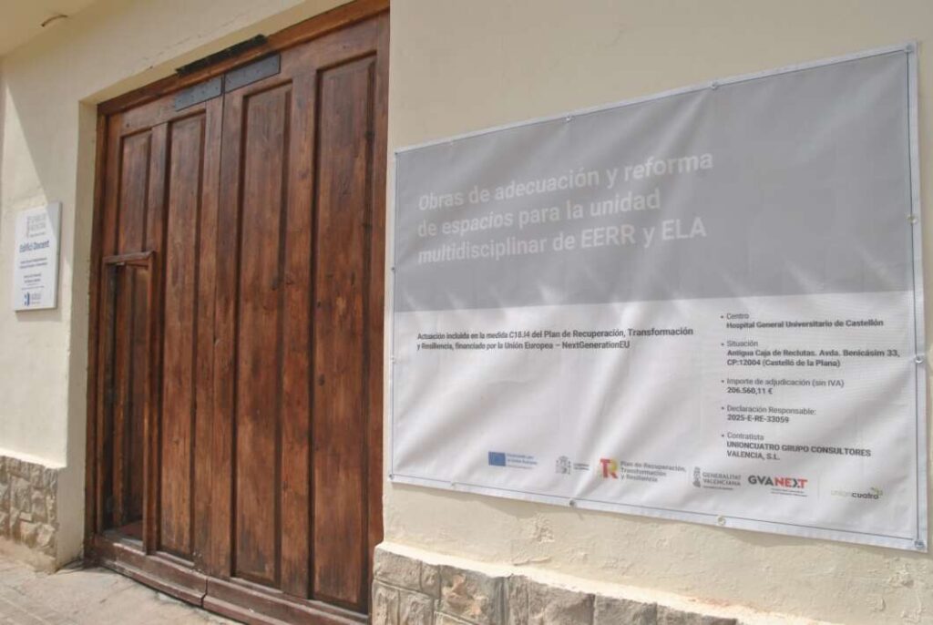 Obras de la Unidad de Enfermedades Raras y ELA en el Hospital General de Castellón