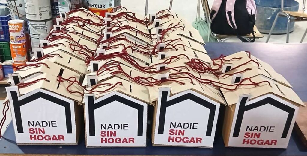 Casitas de nadie sin hogar de Cáritas