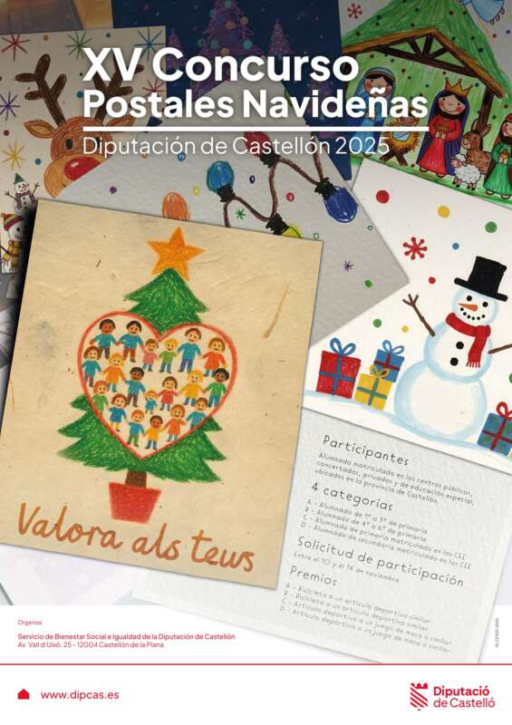 La Diputación impulsa la creatividad infantil con una nueva edición del Concurso de Postales Navideñas