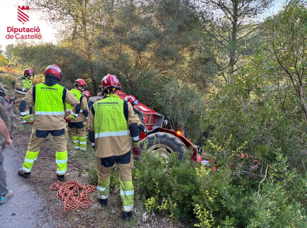 accidente tractor, excarcelar, hombre, Les Useres,