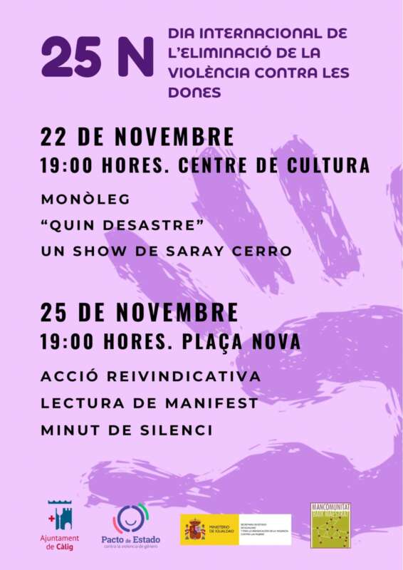 Càlig impulsa actes del 25N per a reforçar la consciència contra la violència masclista