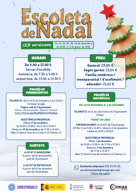 escoleta de nadal onda 2025