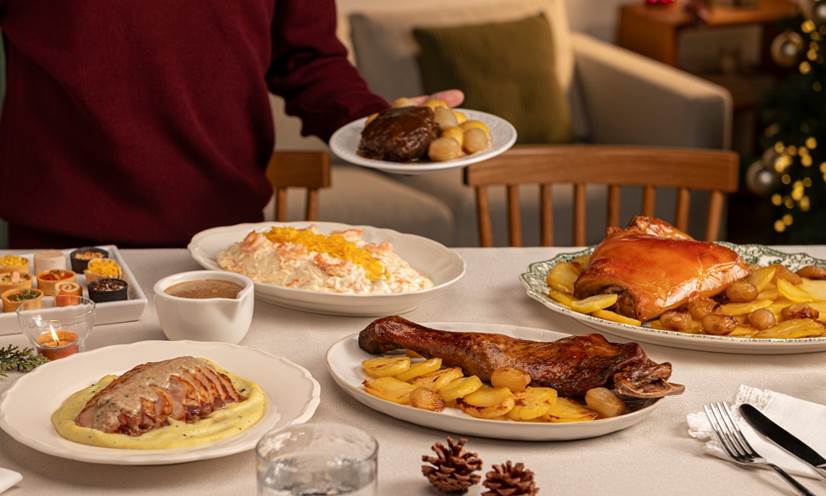 mercador, platos, navideños,