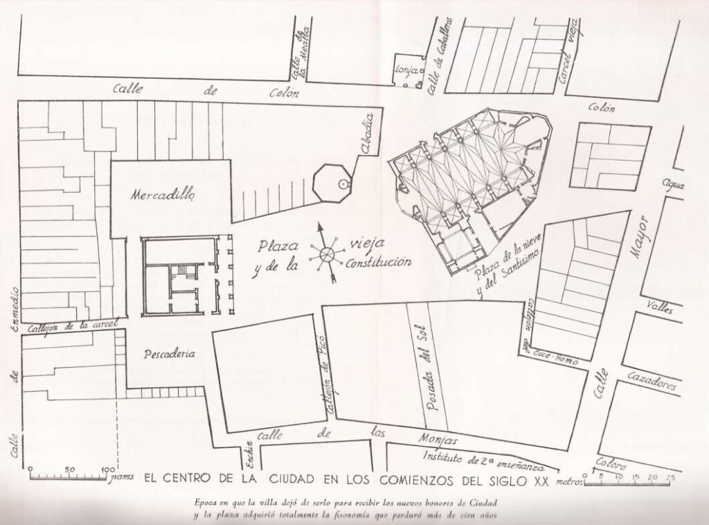 Plano Plaza Mayor de Castellón siglo XX. vicente Traver