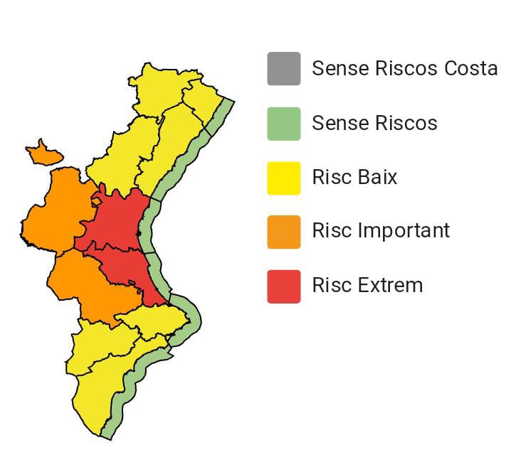 Alerta amarilla: La Generalitat activa el Plan Especial de Inundaciones por lluvias y tormentas en Castellón