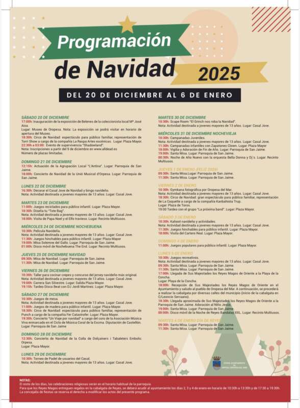 Oropesa del Mar estrena una completa Navidad con actividades para toda la familia