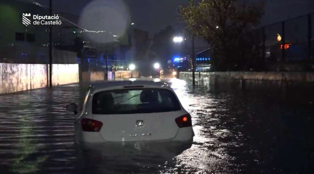 Las fuertes lluvias obligan a activar la alerta naranja a partir de las 00:00 horas en la provincia de Castellón