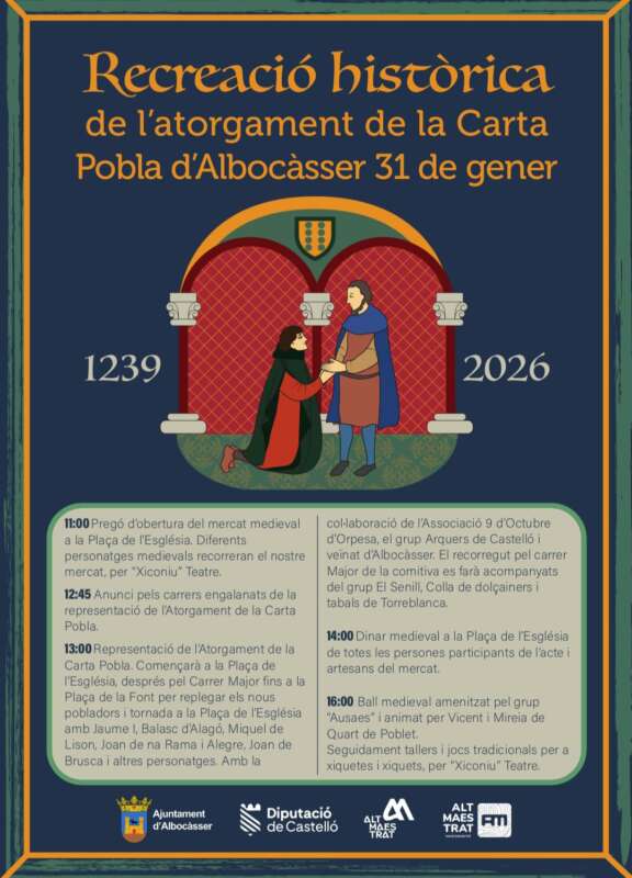 Albocàsser recrea l’atorgament de la Carta Pobla amb una gran jornada medieval