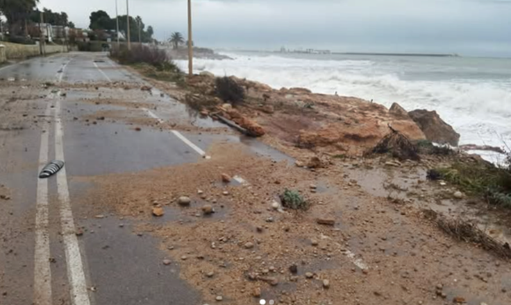 Carretera cortada sur de Vinaròs