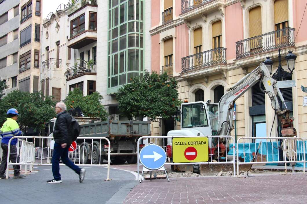 Obras de la pasarela del TRAM en el casco antiguo de Castellón 2026